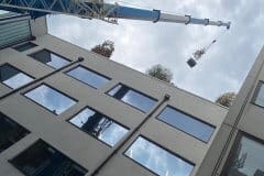 building and a crane