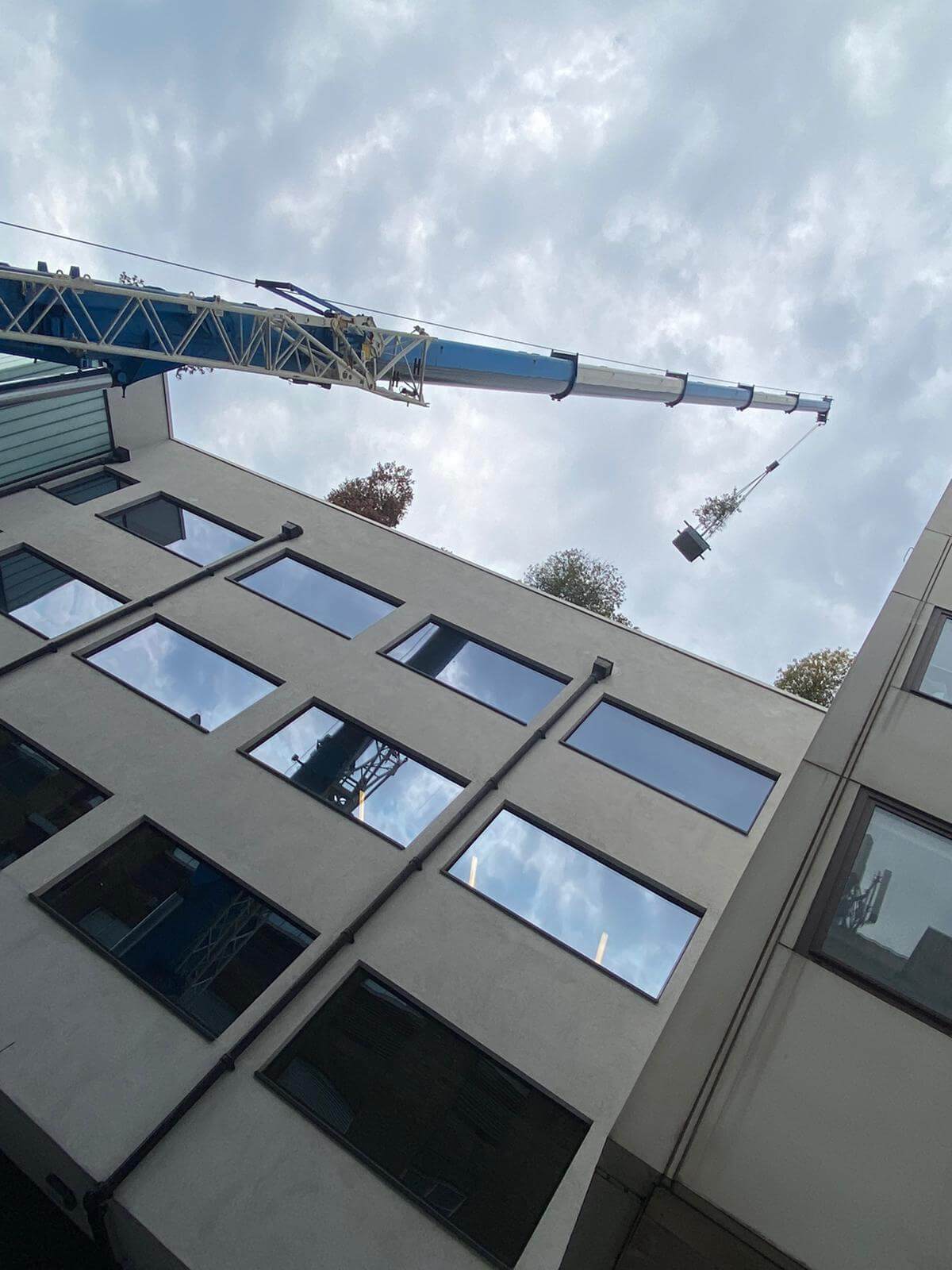 building and a crane