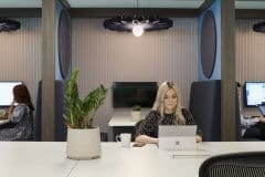 communal office area with plants