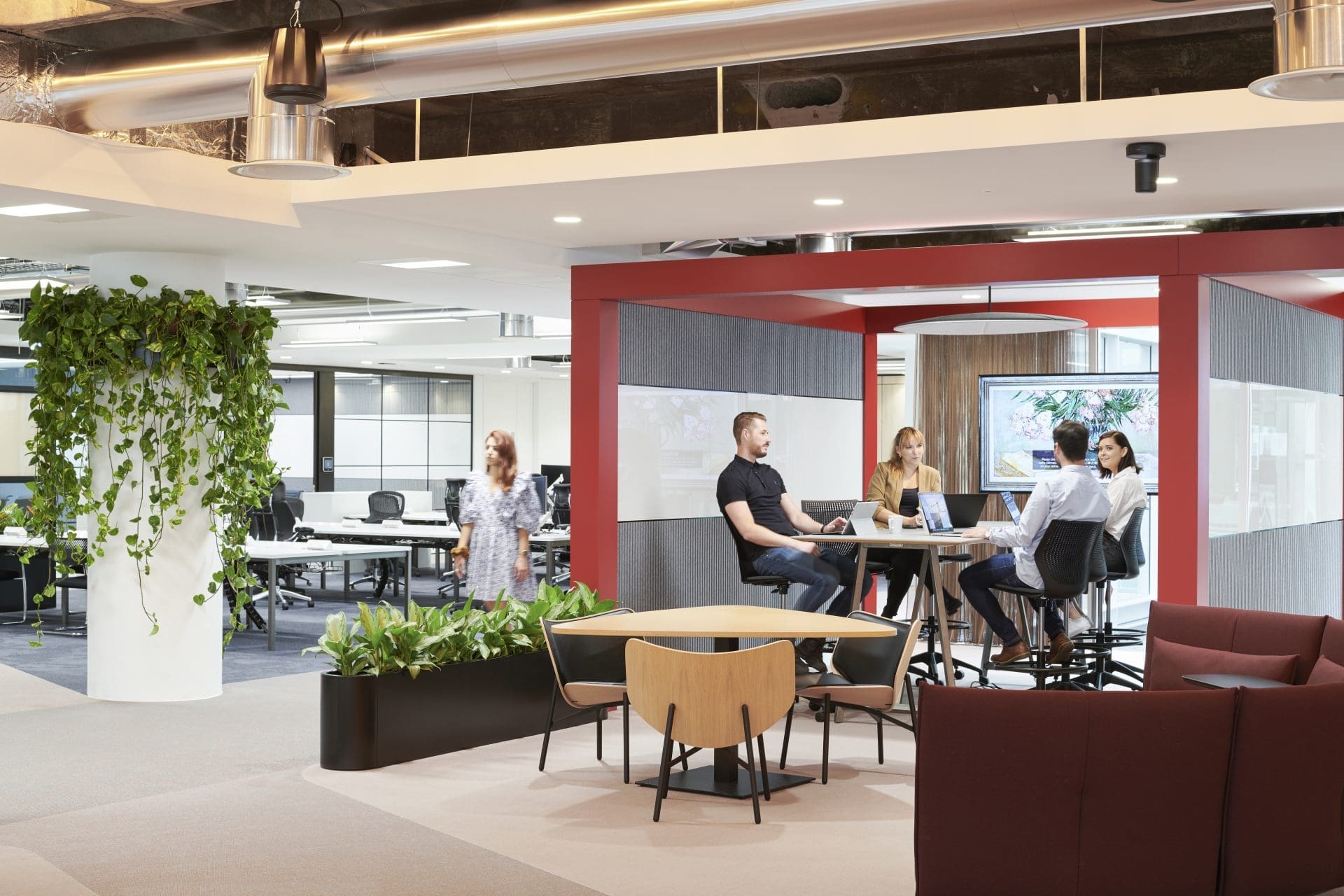 office area with plants