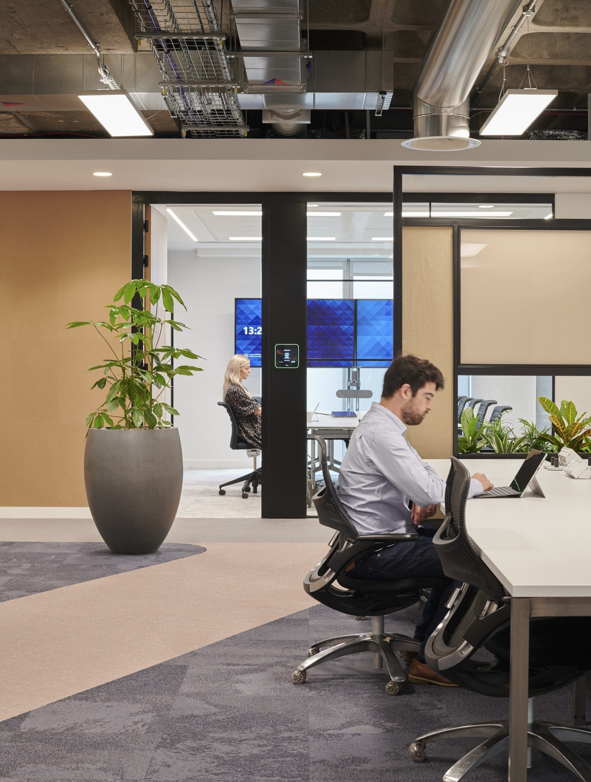 office area with plants