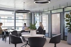 communal office area with plants