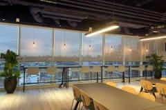 indoor seating for lunch with plants