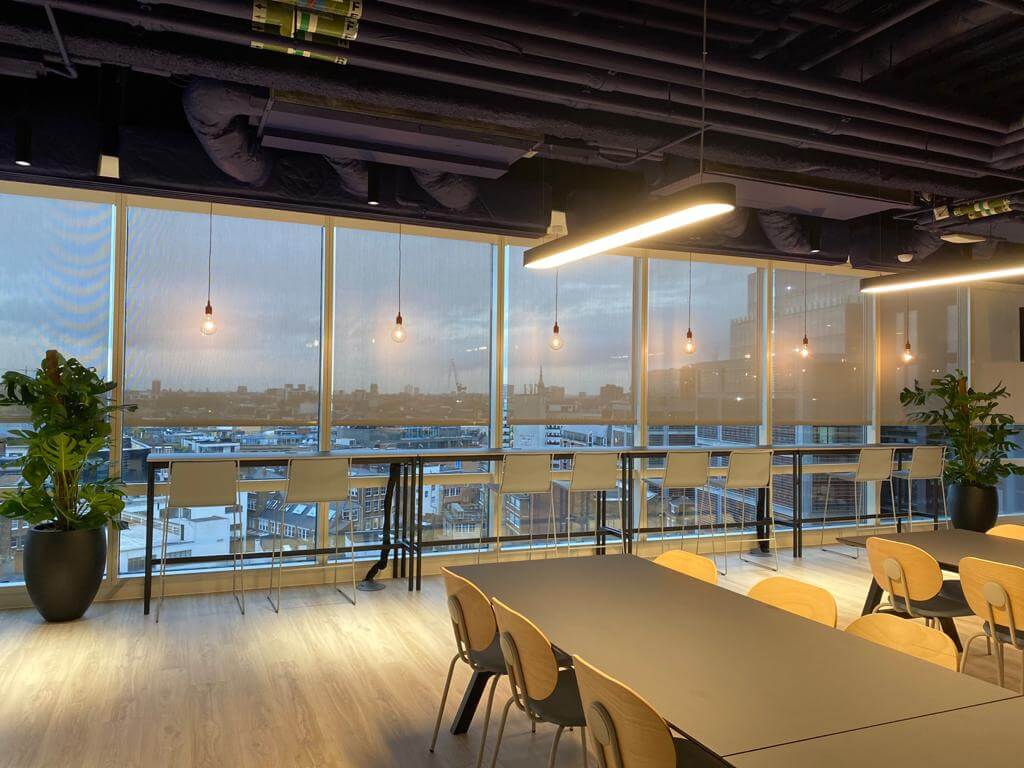 indoor seating for lunch with plants