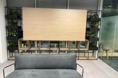 storage unit with plants