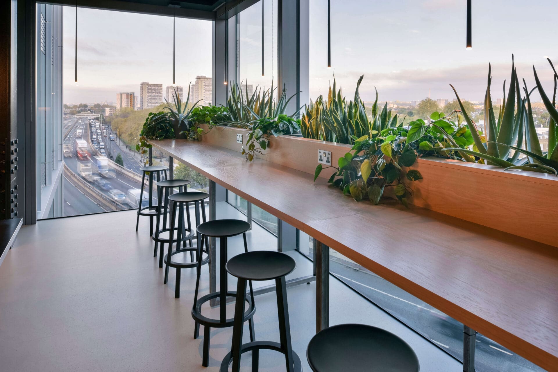 Eating Area with Long Planter