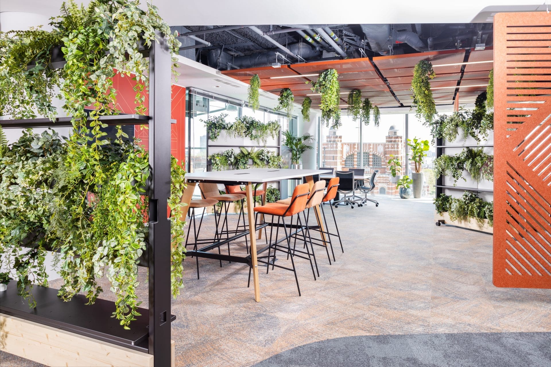 Beautiful replica hanging planting at Experian, London